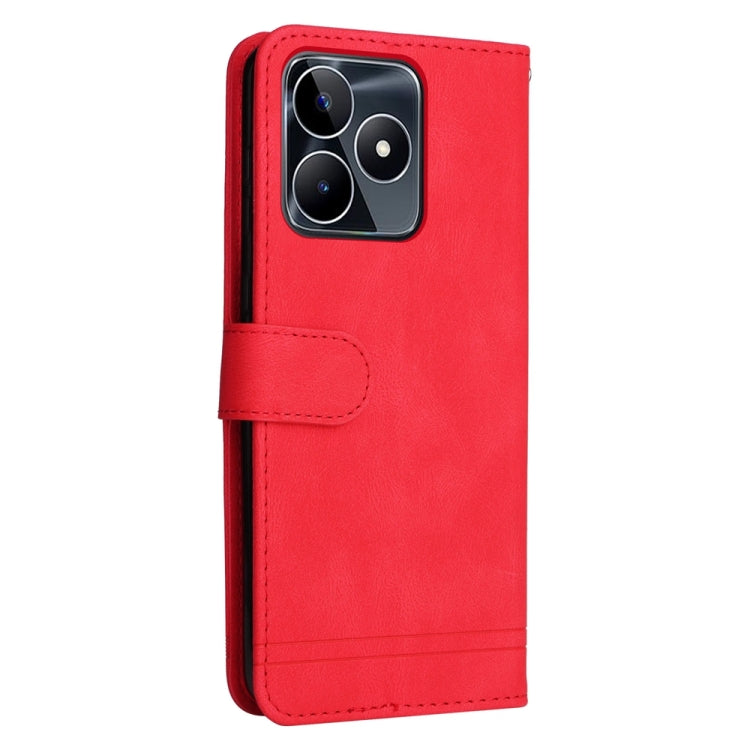 Custodia portafoglio in pelle con bottone metallo per Realme