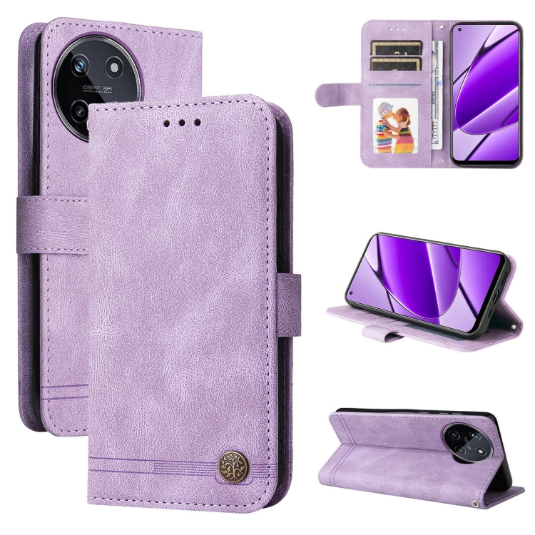 Custodia in pelle con bottone per Realme C67 e 11 5G