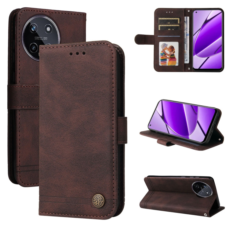 Custodia in pelle con bottone per Realme C67 e 11 5G