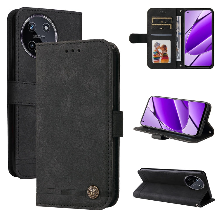 Custodia in pelle con bottone per Realme C67 e 11 5G