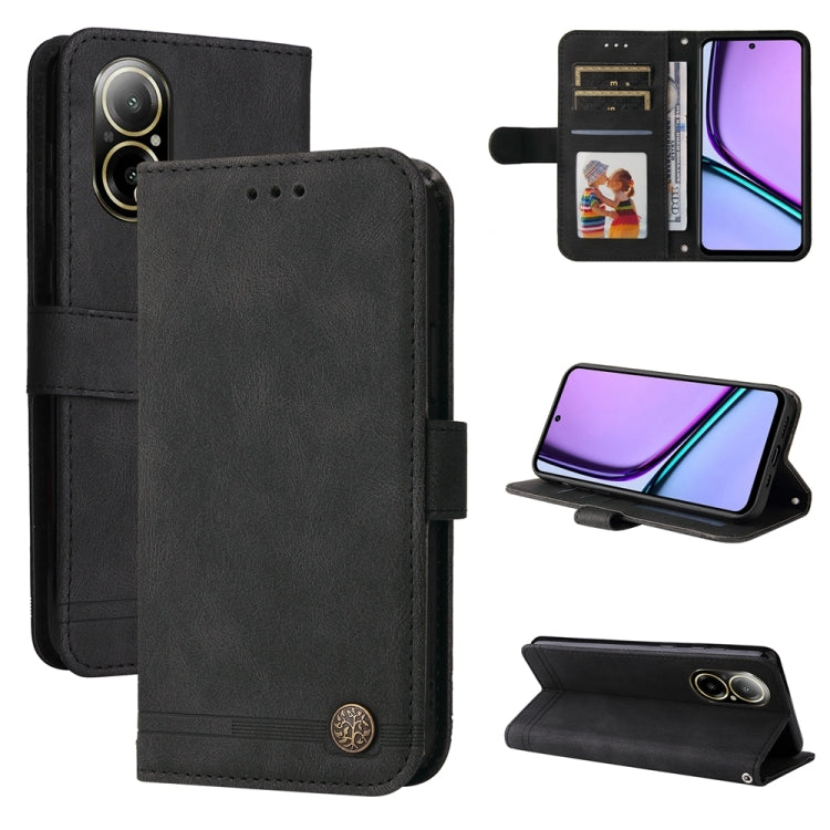 Custodia in pelle con bottone per Realme 12
