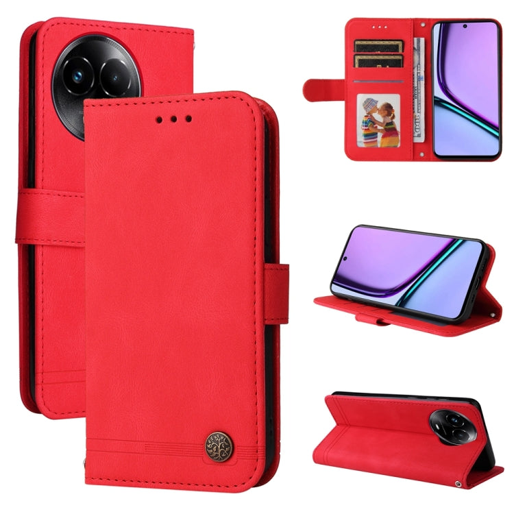 Custodia in pelle con bottone per Realme C67 e 11 5G