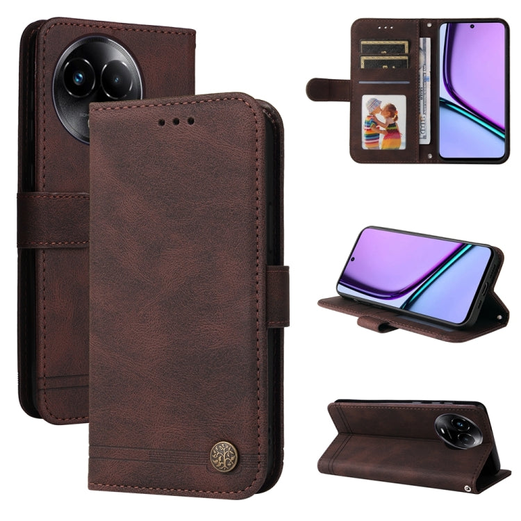 Custodia in pelle con bottone per Realme C67 e 11 5G
