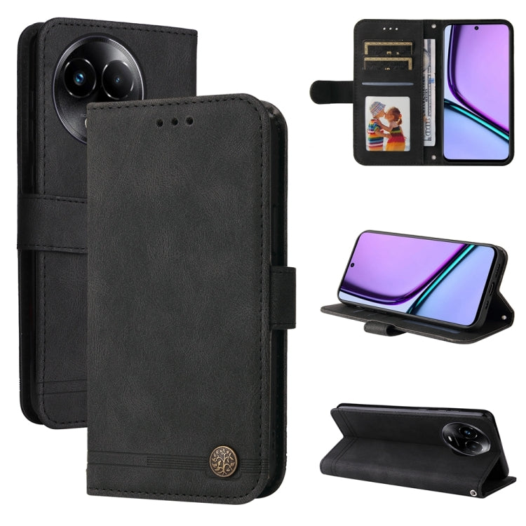 Custodia in pelle con bottone per Realme C67 e 11 5G