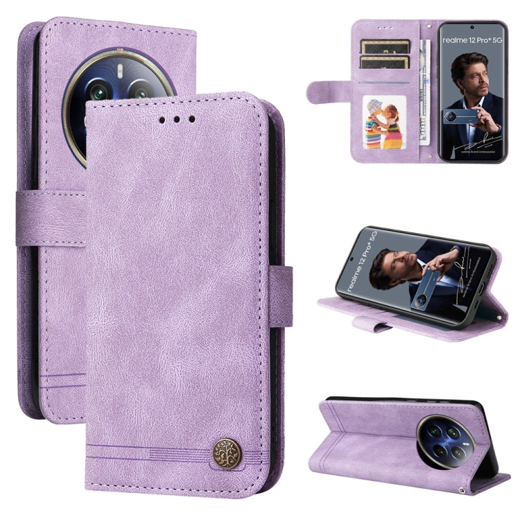 Custodia in pelle con bottone per Realme 12