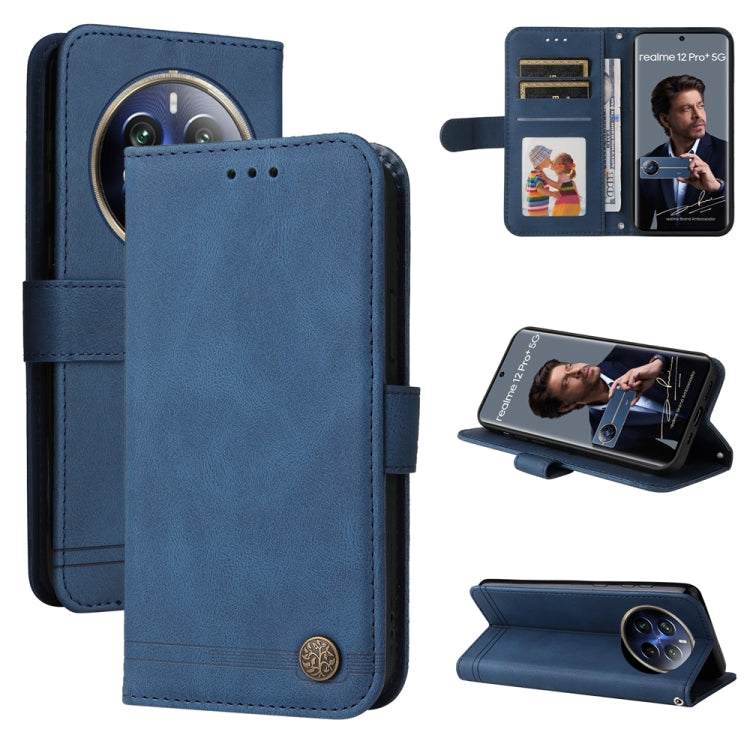 Custodia in pelle con bottone per Realme 12