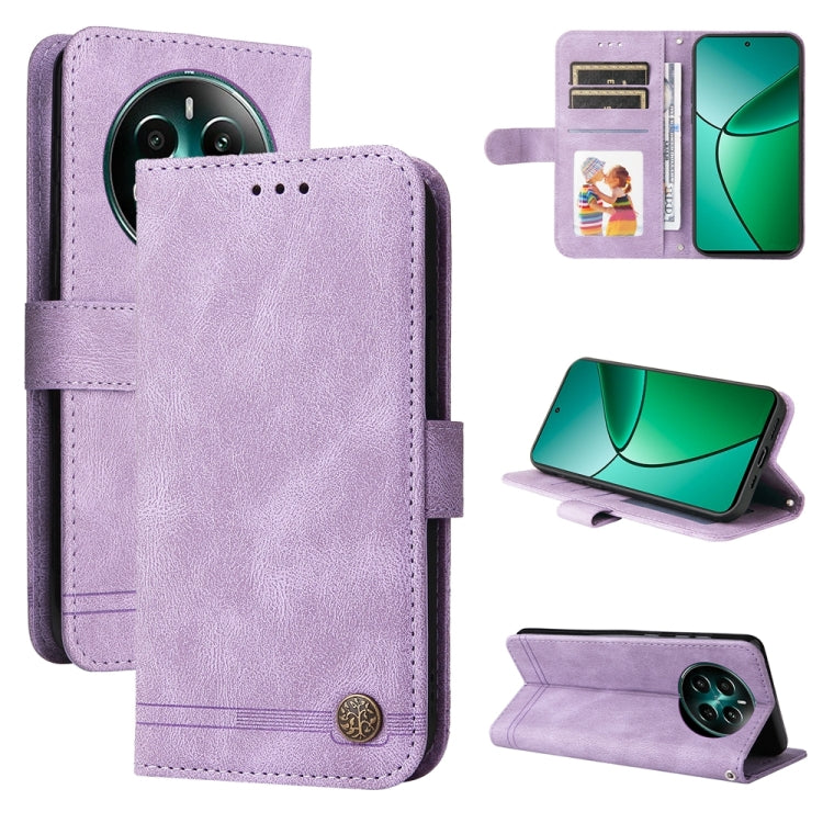 Custodia in pelle con bottone per Realme 12