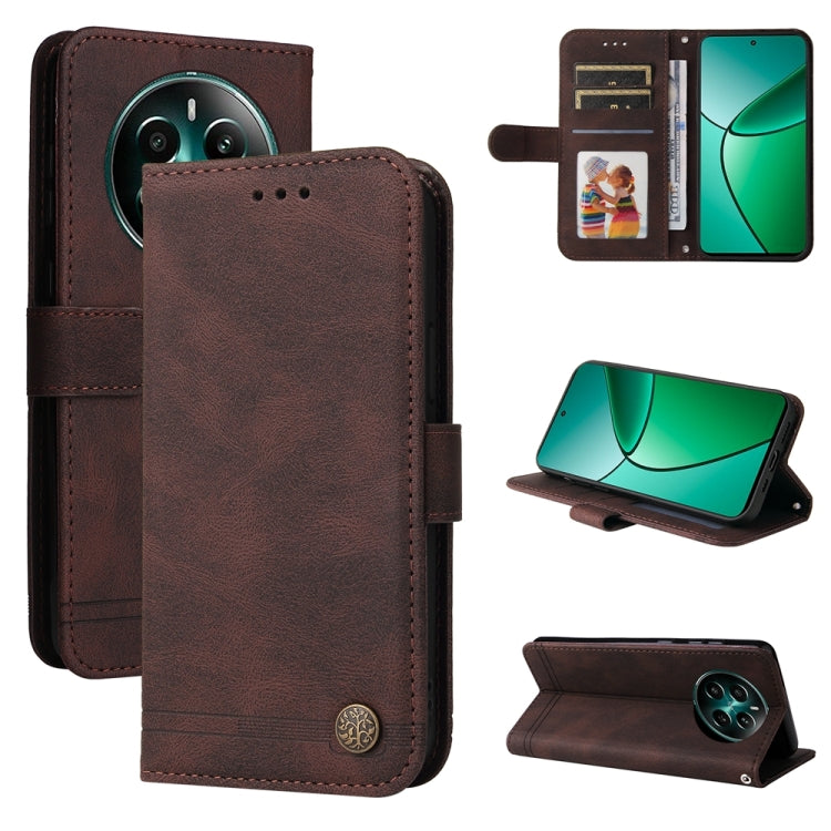 Custodia in pelle con bottone per Realme 12
