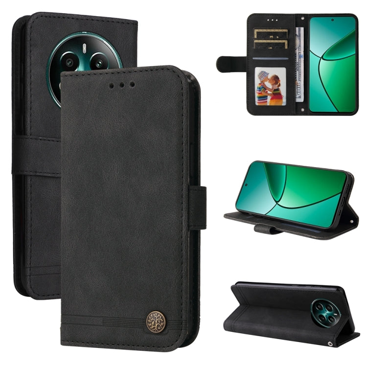 Custodia in pelle con bottone per Realme 12