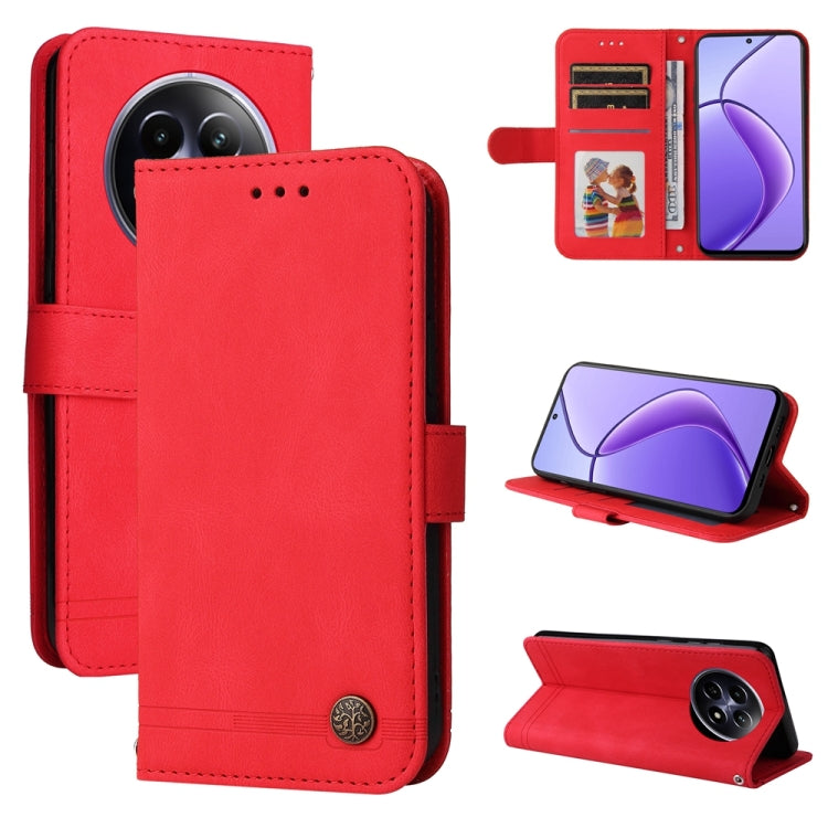 Custodia in pelle con bottone per Realme 12