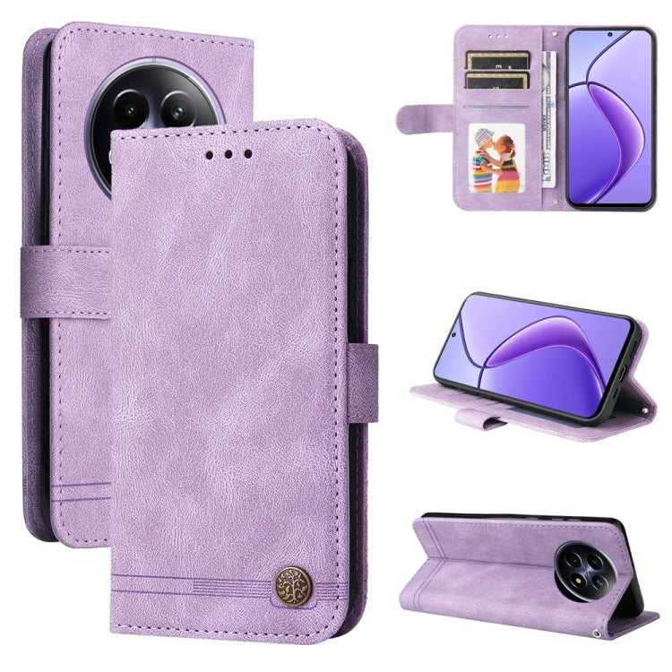 Custodia in pelle con bottone per Realme 12