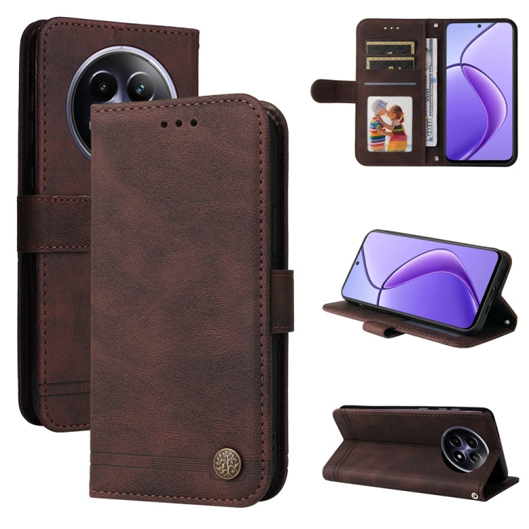 Custodia in pelle con bottone per Realme 12