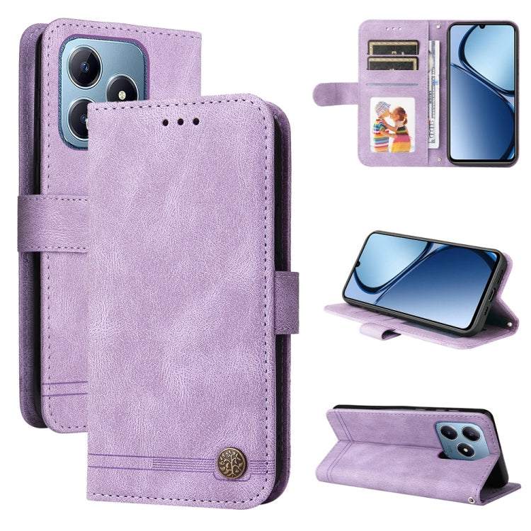 Custodia in pelle con bottone per Realme 13+ e modelli