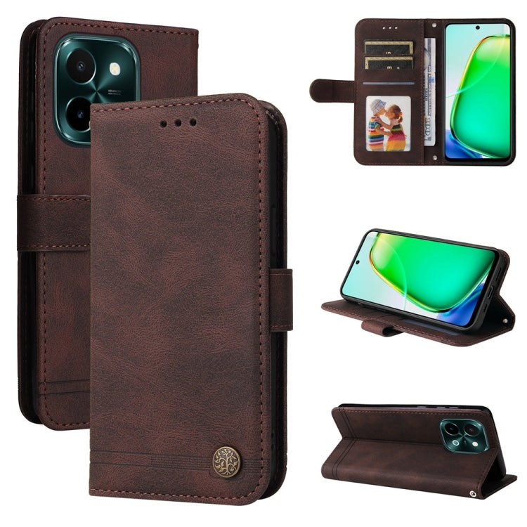 Custodia in pelle con bottone per Realme 13+ e modelli