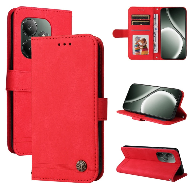 Custodia in pelle con bottone per Realme 13+ e modelli