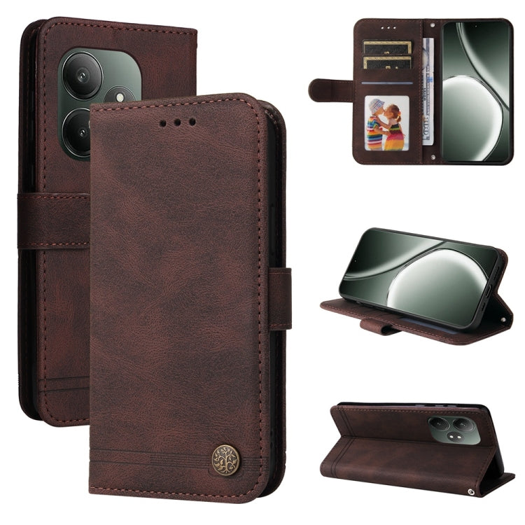 Custodia in pelle con bottone per Realme 13+ e modelli