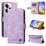 Custodia per telefono in pelle con bottone in metallo con albero della vita Skin Feel, For Realme 14 Global, For Realme 14 Pro+ Global, For Realme 14 Pro Global, For Realme GT 7 Pro