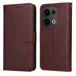 Custodia per telefono in pelle a conchiglia con struttura in vitello classico, For OPPO Find X9, For OPPO A6 Pro 4G / 5G Global / F31 5G, For OPPO Find X9 Pro, For OPPO Reno13 / Reno14 / Reno14 F 5G Global