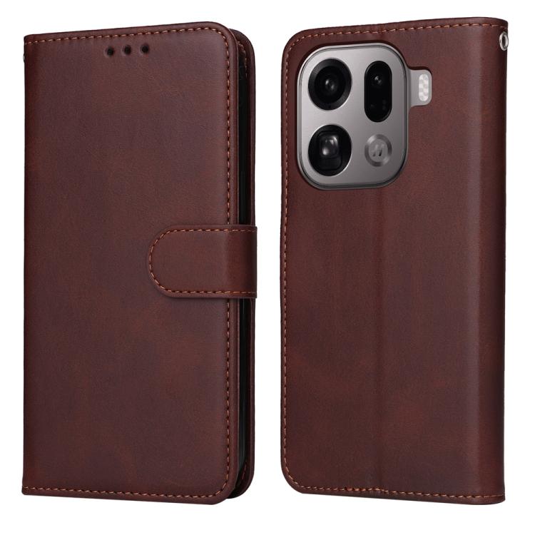 Custodia per telefono in pelle a conchiglia con struttura in vitello classico, For OPPO Find X9, For OPPO A6 Pro 4G / 5G Global / F31 5G, For OPPO Find X9 Pro, For OPPO Reno13 / Reno14 / Reno14 F 5G Global