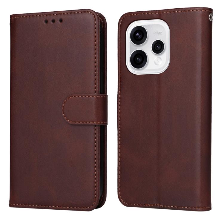 Custodia per telefono in pelle a conchiglia con struttura in vitello classico, For OPPO F33 Pro 5G, For OPPO Reno15 F 5G, For OPPO Reno15 5G Global / Reno 15c 5G, For OPPO A6 4G / 5G / A6x 5G Global