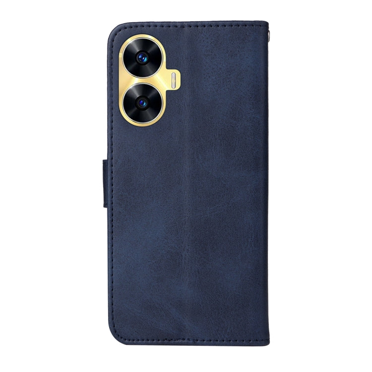 Custodia per telefono in pelle a conchiglia con struttura in vitello classico, For Realme C55, For Realme GT Neo 5 5G / GT3
