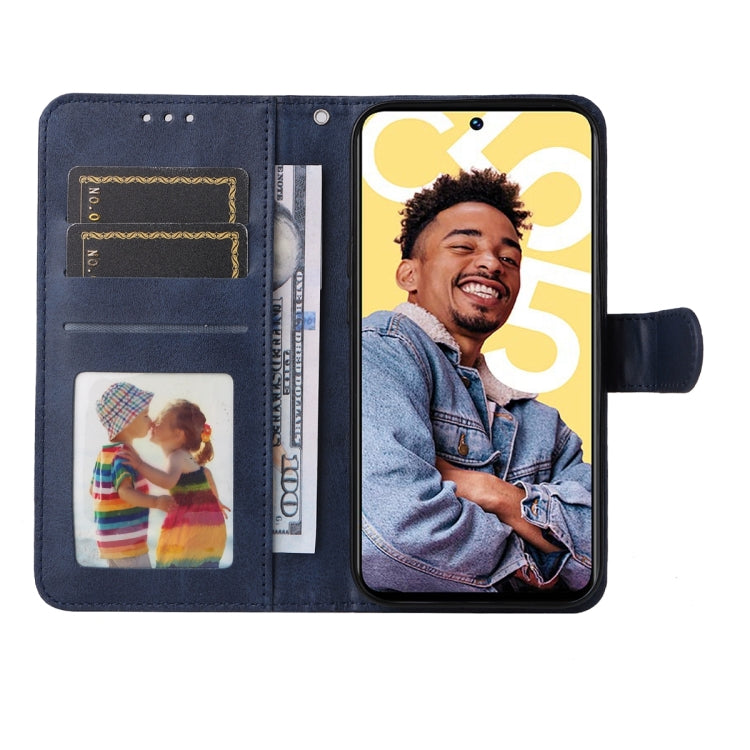 Custodia per telefono in pelle a conchiglia con struttura in vitello classico, For Realme C55, For Realme GT Neo 5 5G / GT3