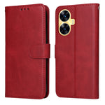 Custodia per telefono in pelle a conchiglia con struttura in vitello classico, For Realme C55, For Realme GT Neo 5 5G / GT3