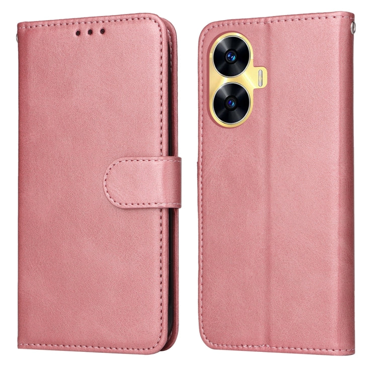 Custodia per telefono in pelle a conchiglia con struttura in vitello classico, For Realme C55, For Realme GT Neo 5 5G / GT3