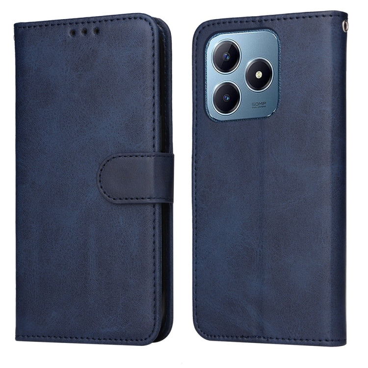 Custodia per telefono in pelle a conchiglia con struttura in vitello classico, For Realme 13+, For Realme 13 Pro / 13 Pro+ / P1 Pro Global, For Realme GT 6 / GT Neo6 SE, For Realme C63 / C61  / Note 60