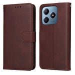 Custodia per telefono in pelle a conchiglia con struttura in vitello classico, For Realme 13+, For Realme 13 Pro / 13 Pro+ / P1 Pro Global, For Realme GT 6 / GT Neo6 SE, For Realme C63 / C61  / Note 60