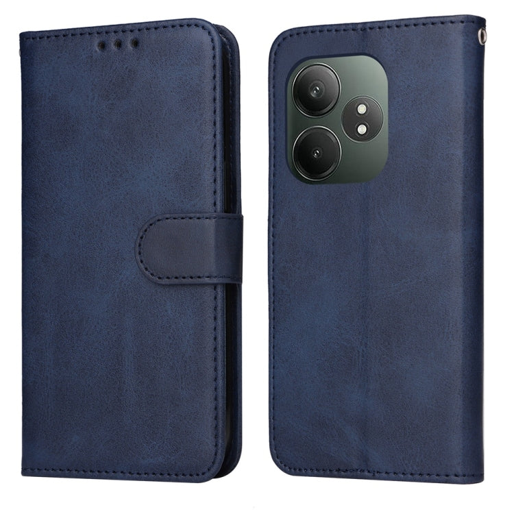 Custodia per telefono in pelle a conchiglia con struttura in vitello classico, For Realme 13+, For Realme 13 Pro / 13 Pro+ / P1 Pro Global, For Realme GT 6 / GT Neo6 SE, For Realme C63 / C61  / Note 60