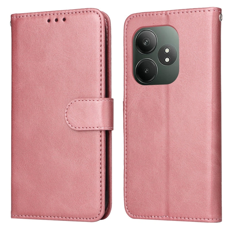 Custodia per telefono in pelle a conchiglia con struttura in vitello classico, For Realme 13+, For Realme 13 Pro / 13 Pro+ / P1 Pro Global, For Realme GT 6 / GT Neo6 SE, For Realme C63 / C61  / Note 60