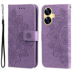 Custodia per telefono in pelle goffrata con fiori a 7 petali, For Realme C55