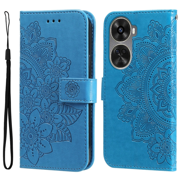 Custodia portafoglio in pelle goffrata per Huawei Enjoy 70 Pro
