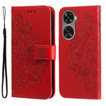 Custodia portafoglio in pelle goffrata per Huawei Enjoy 70 Pro