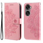 Custodia portafoglio in pelle goffrata per Huawei Enjoy 70 Pro