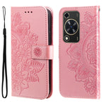 Custodia portafoglio in pelle goffrata per Huawei Enjoy 70 Pro