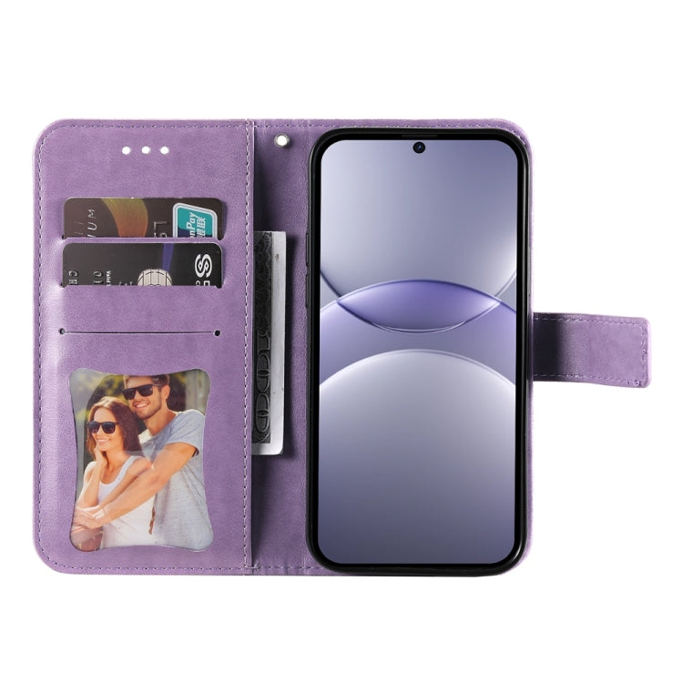 Custodia portafoglio in pelle goffrata per Huawei Enjoy 70 Pro