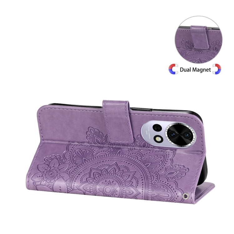 Custodia portafoglio in pelle goffrata per Huawei Enjoy 70 Pro