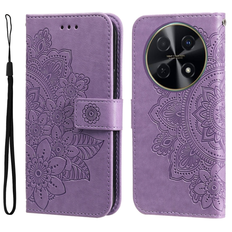Custodia portafoglio in pelle goffrata per Huawei Enjoy 70 Pro