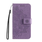 Custodia portafoglio in pelle goffrata per Huawei Enjoy 70 Pro