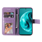 Custodia portafoglio in pelle goffrata per Huawei Enjoy 70 Pro