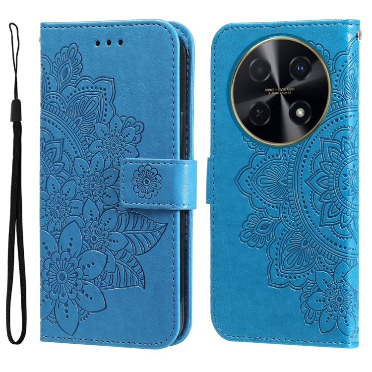 Custodia portafoglio in pelle goffrata per Huawei Enjoy 70 Pro