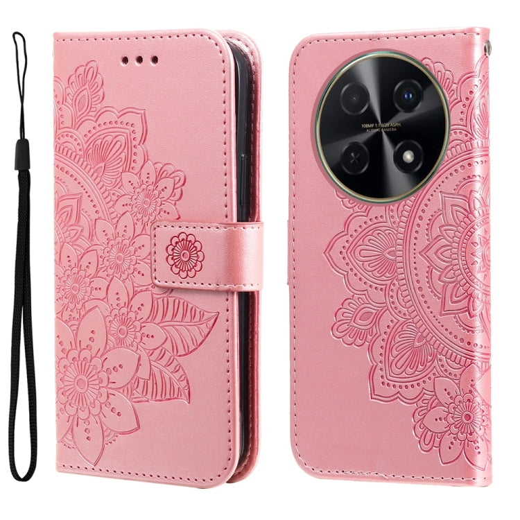 Custodia portafoglio in pelle goffrata per Huawei Enjoy 70 Pro
