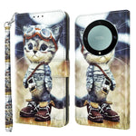 Custodia in pelle con motivo 3D per Honor Magic5 Lite