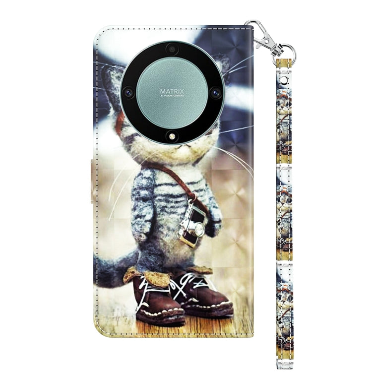 Custodia in pelle con motivo 3D per Honor Magic5 Lite