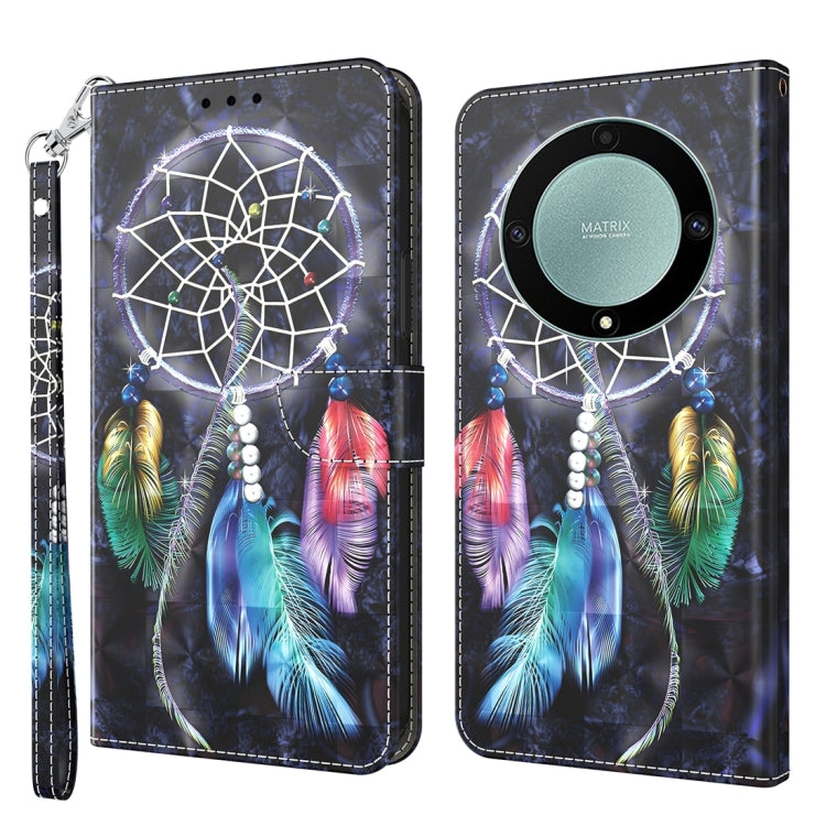 Custodia in pelle con motivo 3D per Honor Magic5 Lite