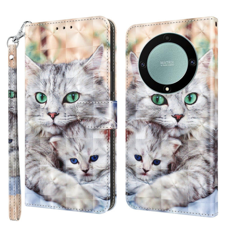 Custodia in pelle con motivo 3D per Honor Magic5 Lite