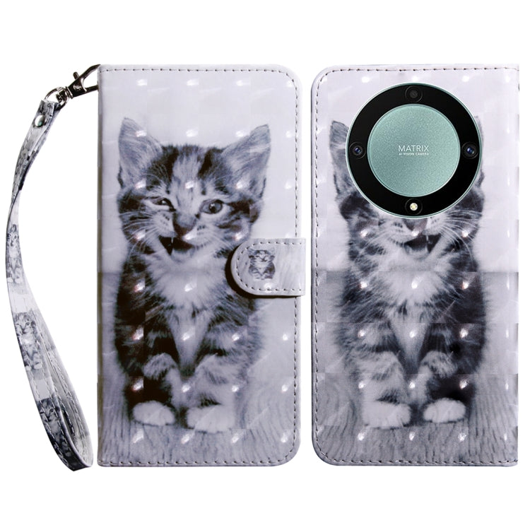 Custodia in pelle con motivo 3D per Honor Magic5 Lite
