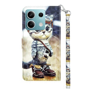 Custodia per telefono in pelle con motivo dipinto 3D, For Xiaomi Redmi Note 13 5G, For Xiaomi Redmi 13C